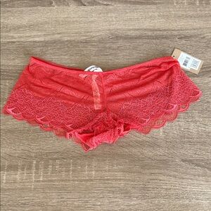Madewell Orange/Red Lace Boyshorts
